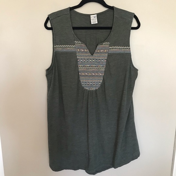 TERRA&SKY embroidered long tank / tunic 1X - Picture 2 of 5